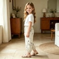 thumbnail image 6 of BRGZLK Toddler Girls Jogger Pants Summer Casual Floral Print Loose Breathable Long Pants Lightweight Comfortable Mosquito Repellent Pants Green 2-3 Years, 6 of 6