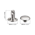 thumbnail image 2 of 50 Sets Leather Rivets 8mm Double Cap Rivets 8mm Height Metal Studs Rivet, Silver Tone, 2 of 6
