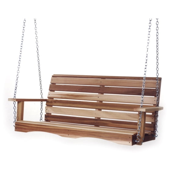 Open Box All Things Cedar PS48 Natural Handcrafted Western Red Cedar 4-Foot Porch Swing