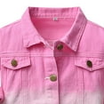thumbnail image 6 of KPOPLK Boys Basic Coats Denim Jacket Button Down Jeans Jacket Top Jeans Casual Outerwear(7-8 Years,Pink), 6 of 8