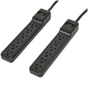 Onn 6 Outlet Surge Protector 2.5ft, 2 Pack