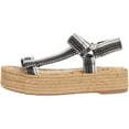thumbnail image 3 of Sam Edelman Artica Black White Woven Flatform Wedge Platform Espadrilles Sandal (BLACK WHITE, 9), 3 of 5