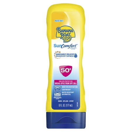 Banana Boat SunComfort Lotion Sunscreen Broad Spectrum SPF 50 - 6 Ounces
