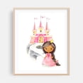 thumbnail image 2 of African American Princess, Black Princess, Castle, Crown, Girl Nursery - Illustration Watercolor Fantasy Whimsical Unframed Wall Art Print 6 x 8 inches, 2 of 13