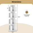 thumbnail image 3 of Costway 1 PCS 4-Tier Rotating Bookshelf 360° Display Rack with Dividers & Anti-falling Baffles White, 3 of 10