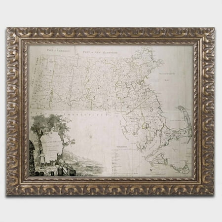 Gold Map Canvas Trademark Fine Art