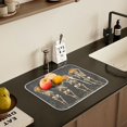 thumbnail image 5 of Yayeee Dish Drying Mat for Kitchen Counter 16" x 18" Microfiber Super Absorbent Coffee Decorative Pad, Beige Halloween Skeleton, 5 of 9