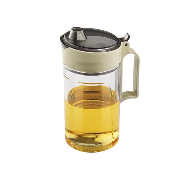 TENTA KITCHEN Oil Dispenser Vinegar Dispenser Maple Syrup Dispenser Glass Bottle Cruet No Drip Plastic Bottle Spout with Protective Cap drip Free Pour spout restarant 650ml(22 OZ) (Beige 1PC)