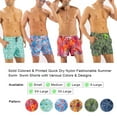 thumbnail image 4 of Solid Colored & Printed Quick Dry Summer Swim Trunks for Men, Swimwear, Bathing Suits, Swim Shorts with Various Colors & Designs, Camouflage, 3X-Large, 4 of 10