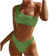 thumbnail image 1 of Birdeem Women Sexy with Chest Pad without Underwire Print High-Waisted Patchwork Swimming Trunks Split Swimsuit, 1 of 6