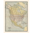 thumbnail image 2 of Cram 20x24 Black Ornate Wood Framed with Double Matting Museum Art Print Titled - North America United States Mexico Canada, 2 of 4