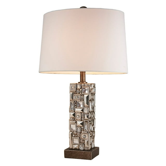 Lampe de Table en Polyrésine de 28 Pouces de Hauteur « Sierra » avec Miroir Abstrait