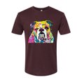 thumbnail image 2 of Wild Bobby Dean Russo Neon Colorful Pug Dog The Bulldog Dog Lover Men Premium Tri Blend Tee, Cardinal, Small, 2 of 5