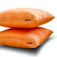 thumbnail image 4 of The HomeCentric Luxury Lumbar Pillow Cover Orange Pack Of 2, 12"x18" (30x45 cm) Satin Solid Oblong Pillow Cover, Solid Modern Cushion Cover Style - Orange Slub Satin, 4 of 5