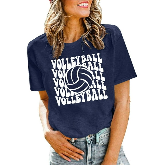 TIANZEN T Shirts Women Volleyball Shirts Volleyball Team Tee Tops Volleyball Graphic Casual Short Sleeve Shirts Women T Shirt for Summer Tunic Raglan Exercise Wear for Women