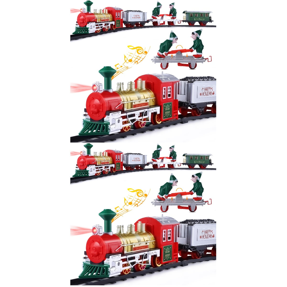 Buy NUOLUX 2pcs UNOMOR Christmas Train Set Mini Model Train Toy with