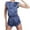 Blue, variant on Elainilye Fashion Women's Pajamas Short Sleeve Pajamas Casual Short Pajamas Homewear Sleepwear,Blue