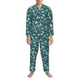 thumbnail image 3 of Balery Floral Pijama para Hombre de Dos Piezas con Manga Larga, Conjunto de Dormir y Descanso Suave con Bolsillos-X-Large, 3 of 7