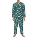 thumbnail image 3 of Balery Floral Pijama para Hombre de Dos Piezas con Manga Larga, Conjunto de Dormir y Descanso Suave con Bolsillos-Large, 3 of 7
