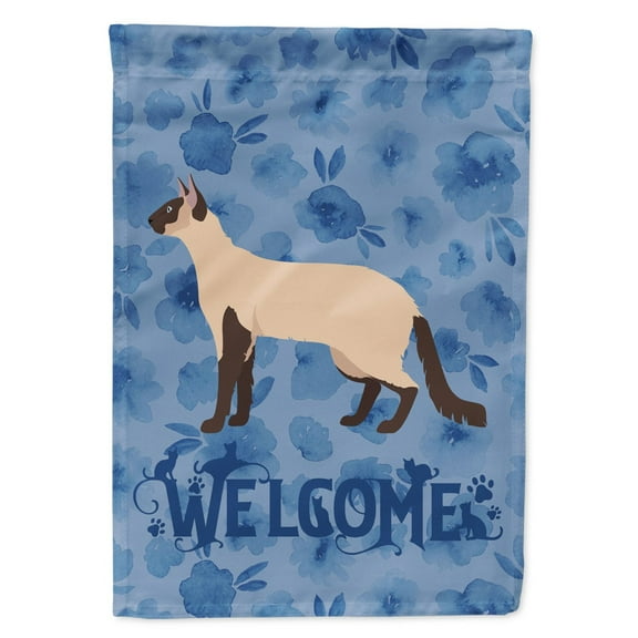 Carolines Treasures CK4858CHF Colorpoint Longhair 3 Cat Welcome Flag Canvas House Size Large multicolor