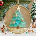 thumbnail image 5 of Todaioua Coastal Christmas Tree Ornament, Handmade Sea Glass & Shell Tree Hanging Ornaments, DIY Beach Themed Car Mirror Display Decor, Christmas Holiday Decor for Sea Lovers(2D), 5 of 5