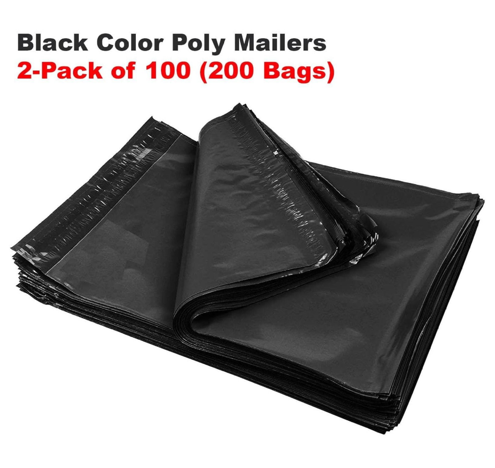 200-Pack Mailers 14.5x19 Inch #6 Large Black Color Mailing Envelopes Bags, Self Seal Adhesive Waterproof and Tear Proof (Total 200 Bags) 200 Bags (Black) 14.5" X 19"