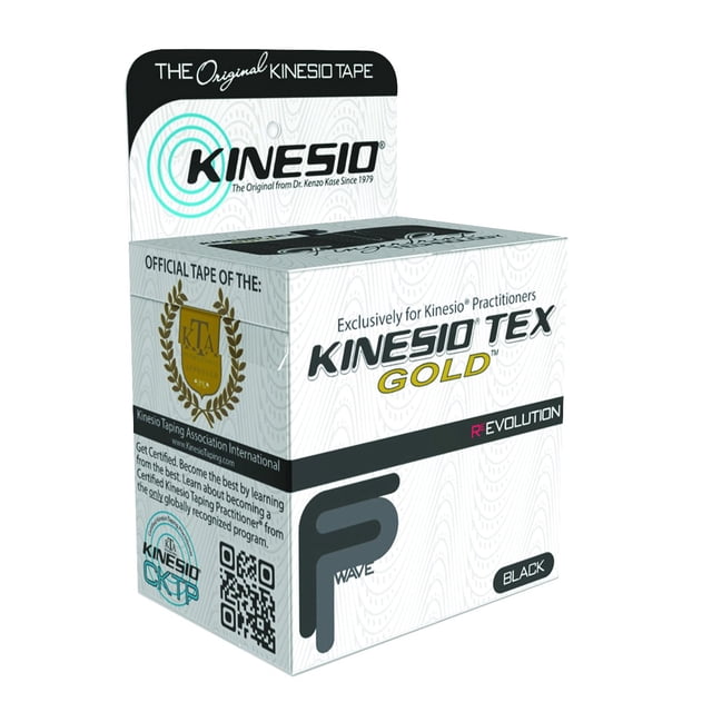 Cinta Kinesio Tex Gold FP 5,5 yd x 2 in negra, 6 rollos