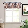 thumbnail image 2 of Christmas Candy Valances for Windows Pink Ginger Bread House Xmas Tree Snowflake Rod Pocket Curtain Valance Window Treatment Short Curtains for Kitchen Living Room, 60"x18", 2 of 5