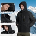 thumbnail image 4 of TACVASEN Men's Winter Ski Snow Jackets Heavyweight Waterproof Warm Fleece Hiking Coat with Hood Multi-Pockets Black Gray L, 4 of 7