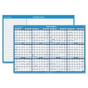 At-A-Glance Erasable Yearly Horizontal Wall Planner - 36" x 24" - 12 Months - January-December - 1.25" x 1.25" Daily Block Size - Blue