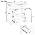 thumbnail image 7 of EUROCO 30" Bathroom Vanity with Ceramic Sink,Solid Wood Bathroom Makeup Cabinet with Soft Close Door,Adjustable Shelf and 3 Drawers,Free Standing Single Basin Vanity Set for Bathroom,White, 7 of 7