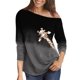 thumbnail image 2 of Camiseta de manga larga con estampado degradado y hombros descubiertos para mujer Fridja ghj987+3463, 2 of 3