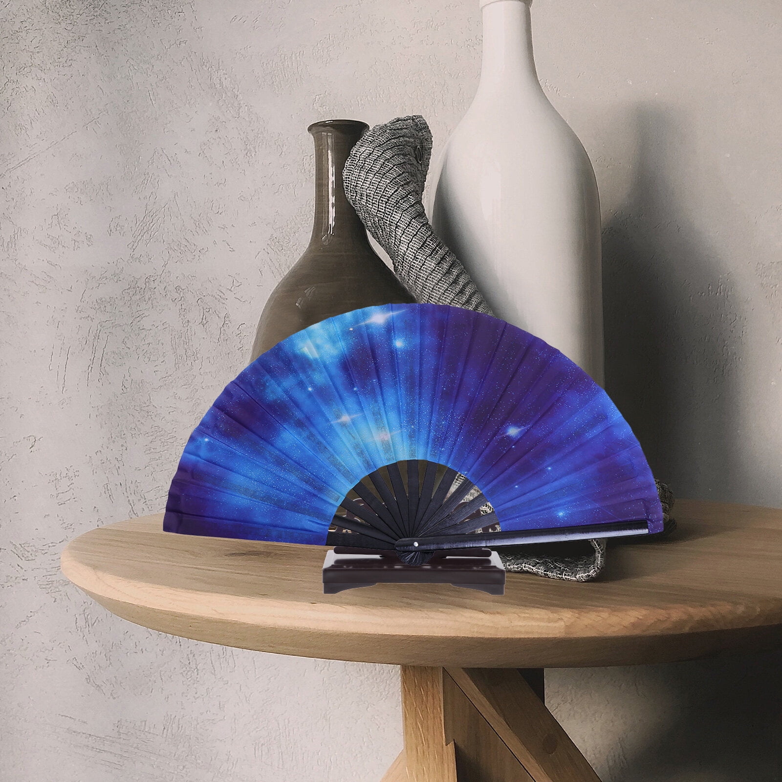 Creative Folding Fan Stand Plastic Round Fan Display Base Decorative