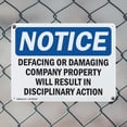 thumbnail image 5 of (2 Pack) Defacing Or Damaging Property OSHA Notice Sign 24 Inch X 18 Inch Plastic Sign, Weather Resistant, UV Protected for Workplace, Business, and Construction Site, Made in the USA, 5 of 8