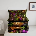 thumbnail image 5 of Homewish Skull Skeleton Twin Comforter Sets,Vintage Bookshelf Bedding Set,Halloween Duvet,Black Reversible,2 Pieces,1 Comforter and 1 Pillowcase, 5 of 7