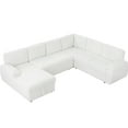 thumbnail image 2 of Large Modular Sectional For Apartment - Corduroy Upholstered Deep Seating And Sleeper Left Comfy Couch Seat, 2 of 5