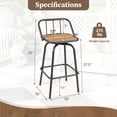thumbnail image 3 of Gymax 2PCS 27.5'' Heavy-duty Metal Frame Bar Height Chairs w/ Footrest & Backrest, 3 of 10