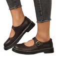 thumbnail image 3 of Women's Mary Jane Flat Shoes Comfort Platform Buckle Ankle Strap Flats Breathable Slip On Lightweight Office Work Shoes, 3 of 8