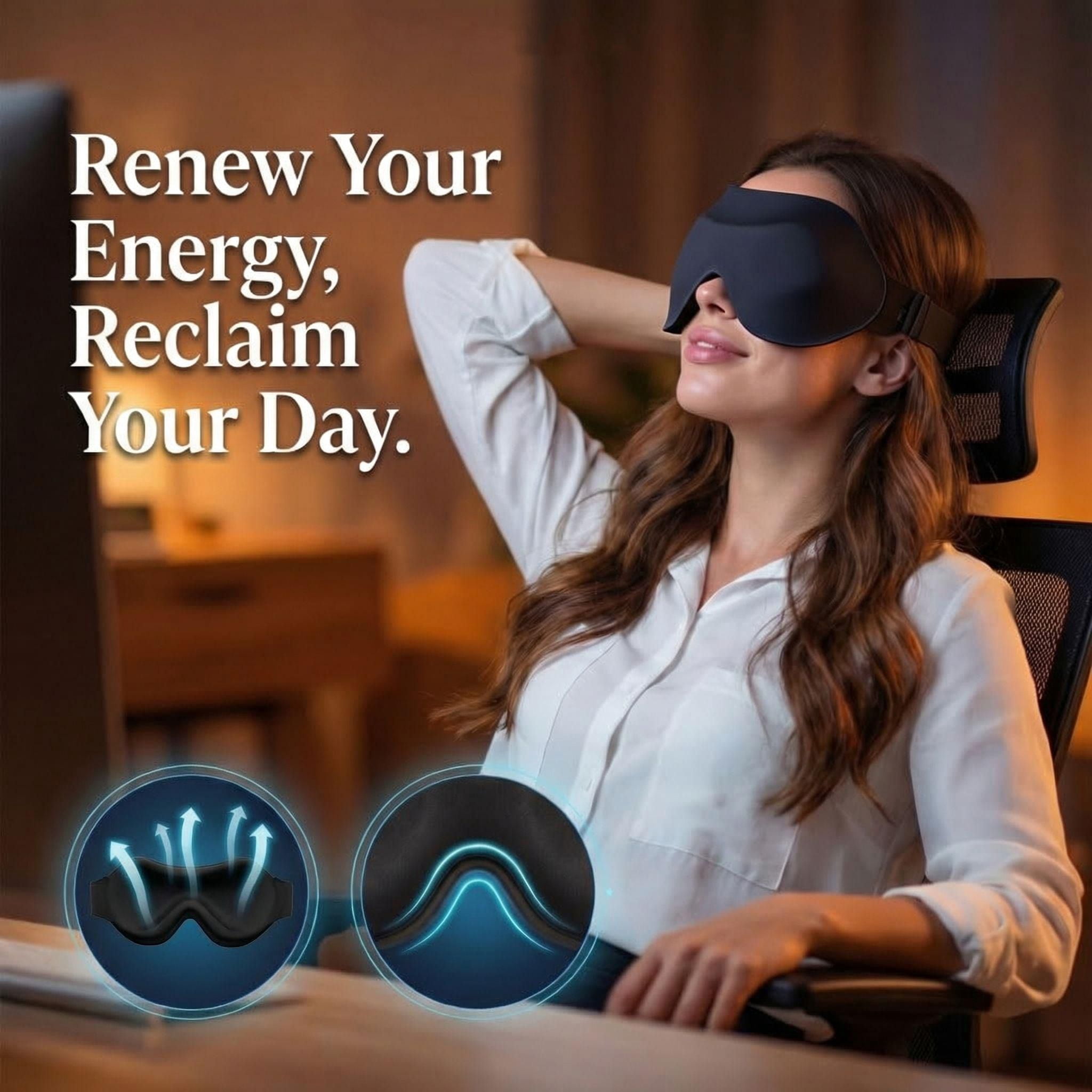 3 Pack Sleep Masks for Women & Men: Blackout Eye Mask for Sleeping - Soft 3D Contoured Zero Pressure Comfort for Side Sleepers and Travel