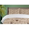 thumbnail image 3 of Ambesonne Nostalgic Duvet Cover Sets, Coffee Cups Writing, 2-Queen, Sand Brown and Umber, 3 of 6
