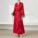 thumbnail image 2 of Gibobby Albornoz mujer de dormir larga con cinturón de encaje para mujer Camisón de satén cómodo Albornoz con frente abierto para otoño e invierno Ropa de dormir (Rojo,XL), 2 of 4