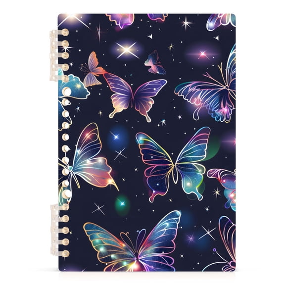 Beautiful Butterfly in Shiny Spiral Journal Notebook College Ruled Notebook 8.3" x 5.7" A5 Lined Thick Paper Page