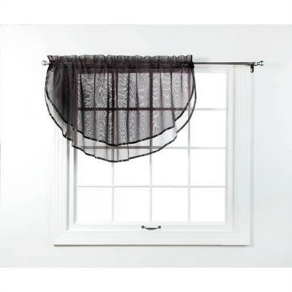 Belle Maison USA, LTD. Elegance Voile Layered Ascot Curtain Valance 60" x 24"
