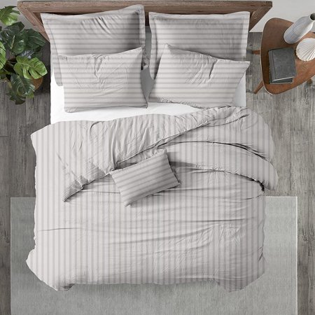 Kotton Culture 100% Egyptian Cotton 3 Piece Duvet Cover Set Breathable All Season Comforter Cover with Zipper & Corner Ties Easy Care 600 Thread Count Bedding (Oversized King, Silver)