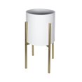 thumbnail image 2 of Stratton Home Decor White and Gold Metal Plant Stand, 2 of 5