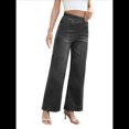 thumbnail image 3 of Pantalones Vaqueros Anchos de Talla Grande para Mujer, Cintura Alta, Adelgazantes, con Múltiples Bolsillos, Rectos, Holgados e Informales. Gris L, 3 of 10