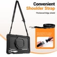 thumbnail image 4 of for Samsung Galaxy Tab S10 Plus/S9 FE+/S9+ Case 12.4 inch, 360 Rotating Shockproof Cover with Stand, Handle, Shoulder Strap (SM-X820/X810/X610), Black, 4 of 6