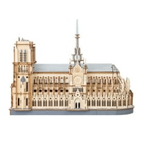 ROKR Paris Cathedral 3D Wooden Puzzle, 330-Piece Architectural Model Kit with Glue-Free Assembly for Adults & Teens