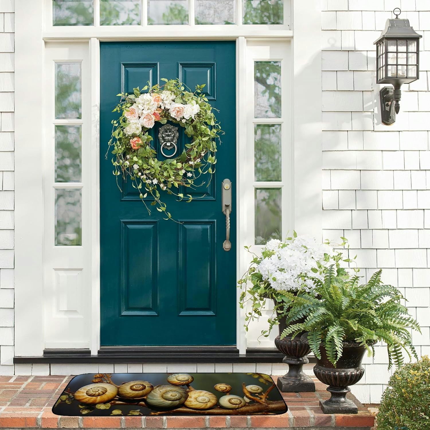 PHYHOO Doormat Floor /Mat - Snails Shell Snail Close Snail Shell Mollusk Decorative Door Mat, Door Mat with Non-Slip Rubber Backing, Easy Cleaning, Traps Dirt, for Entry, Patio, Garage 19.68*47.24 in