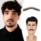 thumbnail image 1 of Wodelanle Bigote Falso Barba Realista Cabello 100% Humano Atado a Mano Completo Vello Facial Perilla Negra Barbas Falsas Encaje Bigote Falso Invisible para Entretenimiento Fiesta Drama Película Maquil, 1 of 1